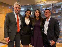 Dr. Longaker (left), Dr. Wan (right), and my lab colleague and friend Malini Chinta (center left) at the 2019 American College of Surgeons Clinical Congress.